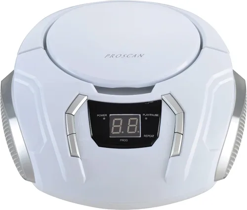 Vista 2 de Proscan Elite - Boombox portátil de CD con radio AM/FM - Blanco