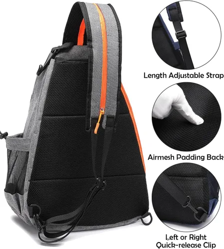 Vista 5 de Bolsas de pickleball para hombres y mujeres, bolsa de remo de pickleball deportiva, bolsa de pickleball ajustable con gancho para cerca, mochila