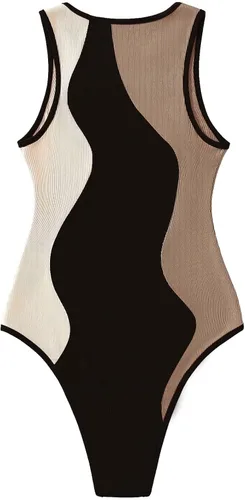 Vista 2 de Verdusa Body sin mangas con cuello redondo y bloques de color para mujer