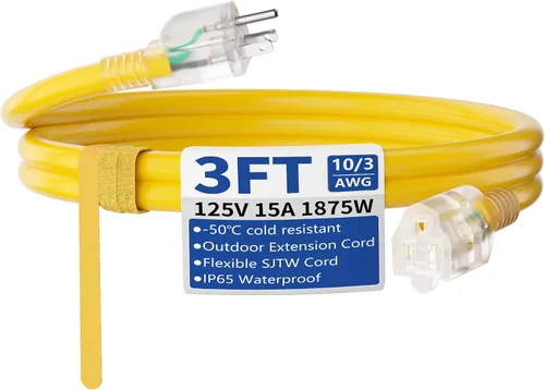 Vista 31 de Cable de extensión de 50 pies para exteriores/interiores con Amarillo
