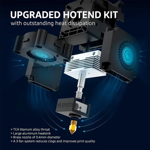 Vista 3 de HzdaDeve Hotend para Elegoo Neptune 3 Pro Hot End Kit para Neptune 3 Plus/Max Extrusora Cabeza Calentador Rotura Silicona Cubierta Termistor