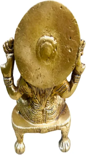 Vista 2 de Himalayan Craft Lakshmi Laxmi Diosa tallada a mano de latón, diosa de la fortuna, estatua de Ma Lakshmi, ídolo de escultura para la salud, riqueza