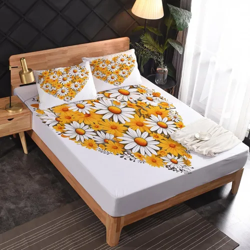 Vista 2 de Daisy Sheets Juego de sábanas tamaño individual, sábanas de microfibra suave y bolsillo profundo, sábanas y fundas de almohada estampadas sin
