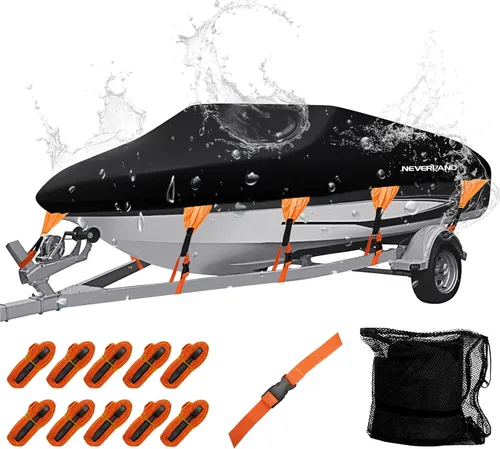 Vista 15 de Cubierta para barco 17-19 pies Fundas impermeables para barco Compatibles con bass, V-Hull y Tri-Hull, pesca y esquí, Runabout Bowrider, 17' 18' 19