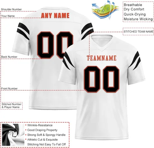 Vista 2 de Camiseta personalizada para hombre, camisetas de fútbol personalizadas con nombre del equipo deportivo, número de regalo para fanáticos del fútbol