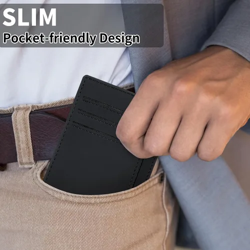 Vista 61 de Cartera Chelmon Slim RFID - Cartera de bolsillo frontal minimalista para tarjetas de crédito delgadas