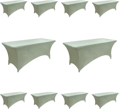 Vista 41 de Paquete de 2 Cubiertas de Mesa de Spandex de 4 pies para Mesas Plegables Rectangulares - Manteles Elásticos Ajustados Resistentes a las Arrugas