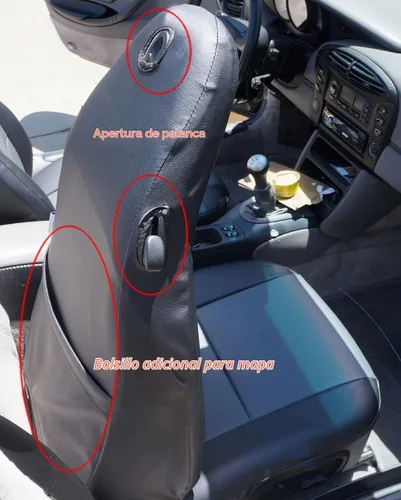 Vista 2 de Iggee - Fundas para asientos delanteros de piel sintética, ajuste perfecto, color negro, diseñadas para Porsche Boxster 1997-2004