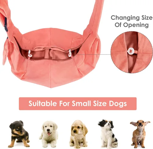 Vista 6 de AUTOWT Cabestrillo acolchado de papoose para perro, transportador pequeño para mascotas, manos libres, correa de hombro ajustable, bolsa de mano