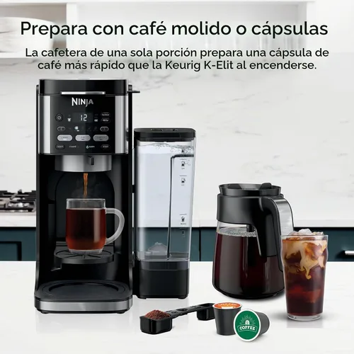 Vista 4 de [Usado] Ninja Cafetera de goteo Máquina de café DualBrew Pro caliente y helada Uso con cápsulas de café K-Cup 3 estilos de preparación