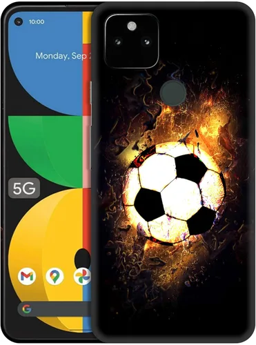 Vista 35 de GlamCase for Google Pixel 5a 5G, Pixel 5a Case - Basketball On Fire Printed Cute Slim Fit Hard Plastic Protective Designer Back Phone Case/Cover for