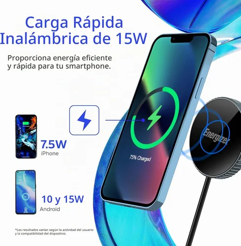 Vista 2 de Energizer Cargador inalámbrico magnético de 15 W MagSafe Compatible_WCP112