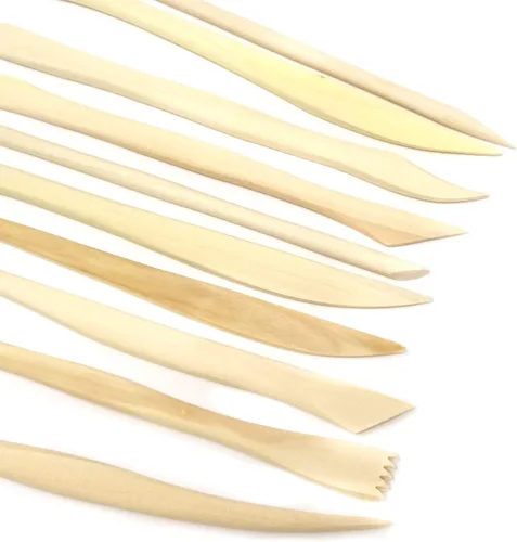 Vista 3 de Honbay Mini herramientas de modelado de madera de doble extremo, 10 piezas, herramientas de escultura de arcilla para cortar, tallar y alisar