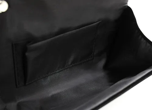Vista 2 de Elegante bolso de noche de embrague de terciopelo con lazo de diamantes de imitación Negro