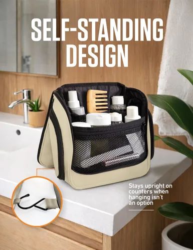 Vista 5 de VENTURE 4TH Neceser de viaje colgante para mujeres y hombres - Organizador grande de artículos de tocador con 18 compartimentos, bolsa extraíble