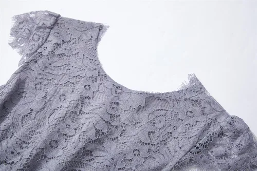 Vista 3 de Niyage Vestido de fiesta de princesa de tul para niñas pequeñas, elegante vestido de encaje con espalda en V