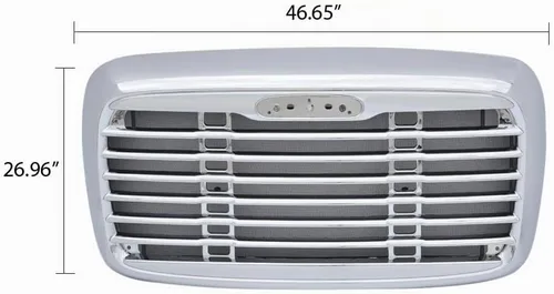 Vista 6 de PIT66 Rejilla, compatible con Freightliner Columbia 2000-2008, rejilla cromada con pantalla de insectos, A1715107000 A1715251003
