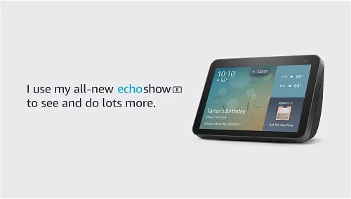 Vista 7 de [Usado] Nuevo Echo Show 8 (2da generación, edición 2021) - Pantalla HD inteligente con Alexa y cámara de 13 MP - Carbón