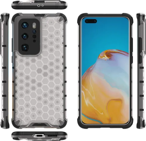 Vista 134 de Pzwoxukhov Funda compatible con Huawei Nova 3i, compatible con Huawei P Smart+ 2018 Honeycomb Anti-Drop Shock-Absorbing Case Negro