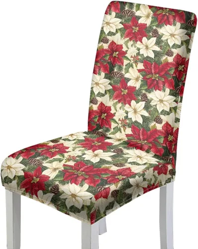 Vista 19 de HUGS IDEA Christmas Seat Covers for Dining Room Chairs Set of 6 Music Notes Stretch Chair Slipcovers Protector Removable and Washable Kitchen Dining