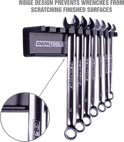 Vista 6 de OEMTOOLS 22513 Soporte magnético para llaves y organizador de herramientas, imán sostiene hasta 10 llaves en la mayoría de superficies metálicas