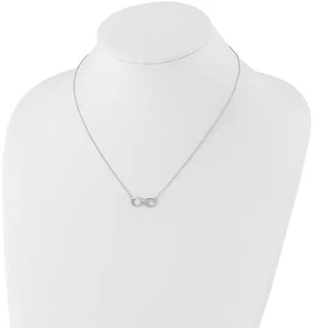 Vista 5 de Cadena de plata de ley 925 maciza con símbolo de nudo de amor infinito con cierre seguro de langosta