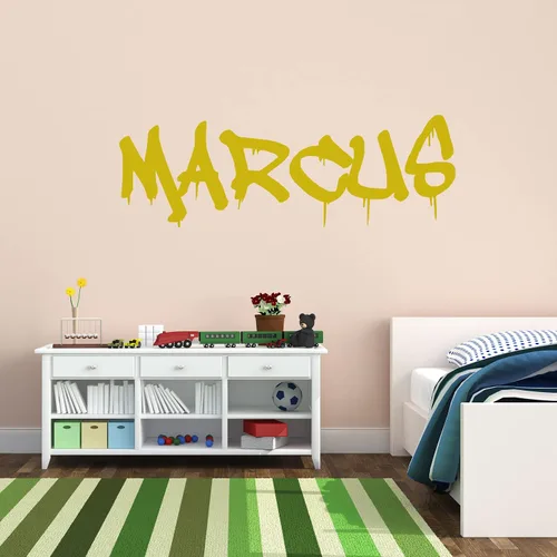 Vista 4 de VWAQ Calcomanía de pared personalizada con nombre de graffiti – Adhesivo decorativo de vinilo personalizado para niños, gráfico de hip hop, CSGN5