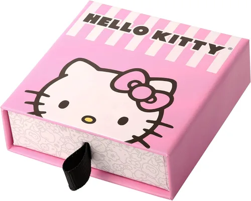 Vista 6 de Hello Kitty Aretes de cristal transparente para mujer, aretes de Hello Kitty chapados en plata, joyería Hello Kitty - licencia oficial, Cristal