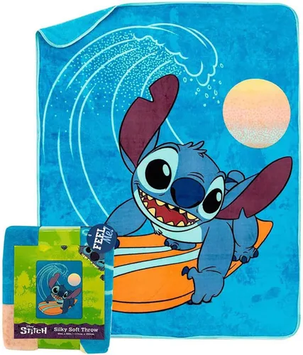 Vista 2 de Northwest Lilo and Stitch - Manta de seda táctil, 46 x 60 pulgadas, hace olas