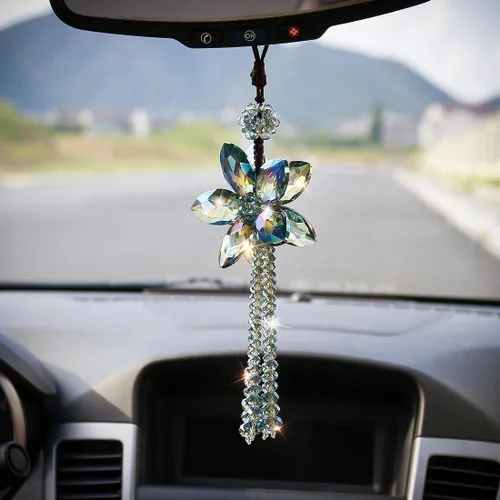 Vista 5 de H&D HYALINE & DORA Colgantes de cristal para llave de coche, espejo colgante, regalo