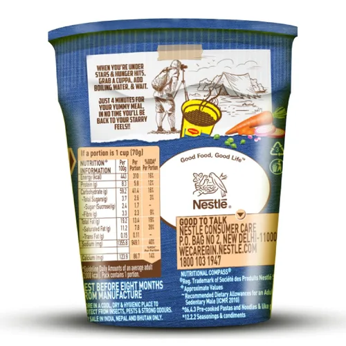 Vista 2 de Maggi Cuppa Mania Insta - Fideos Masala Yo! 70 gms (5 unidades)