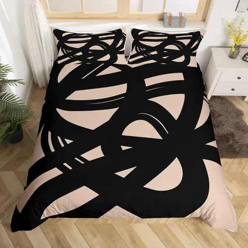 Vista 25 de Manfei Juego de ropa de cama de silueta de ciervo, tamaño individual, funda de edredón con patrón de flechas y cuernos con 1 funda de almohada