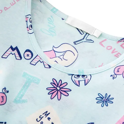 Vista 3 de SISKIN Camisones para mujer, de algodón, para dormir, de manga corta, con estampado, ropa de dormir suave