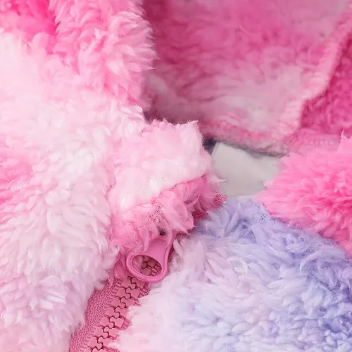 Vista 6 de MIEKISA Chaqueta con capucha para bebés y niñas, ropa de abrigo con cremallera teñida