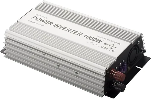 Vista 8 de Inversor de corriente de 200 W CC 12 V, salida 110 V-120 V AC inversor de coche con adaptador de coche USB