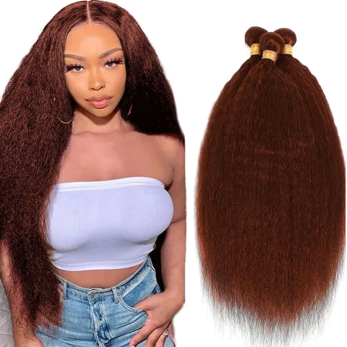 Vista 128 de Color 30 paquetes de cabello humano marrón onda del cuerpo paquetes 8 10 12 pulgadas brasileño virgen Remy extensiones de cabello humano doble trama