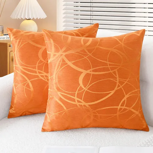 Vista 13 de CaliTime Fundas de Almohadas Decorativas Paquete de 2 Modernas Brillantes y Opacas Contraste Círculos Anillos de Acento Geométrico Fundas de Cojines