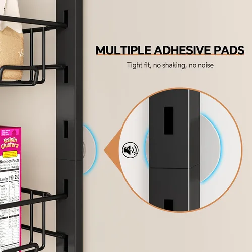 Vista 4 de MIAOLI Organizador de despensa sobre la puerta, estante de especias ajustable de 10 niveles, organizador de condimentos colgante para cocina, baño