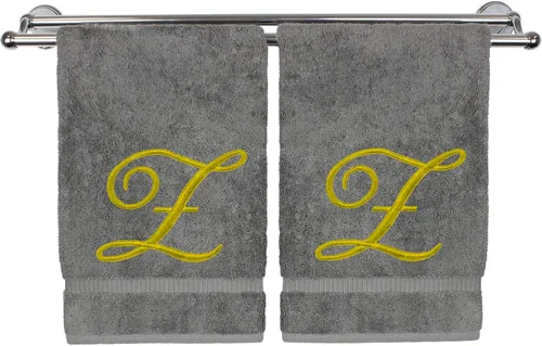 Vista 254 de Toalla de mano con monograma, regalo personalizado, 16 x 30 pulgadas, extra absorbente, 100% algodón turco, acabado de rizo suave, para baño, cocina