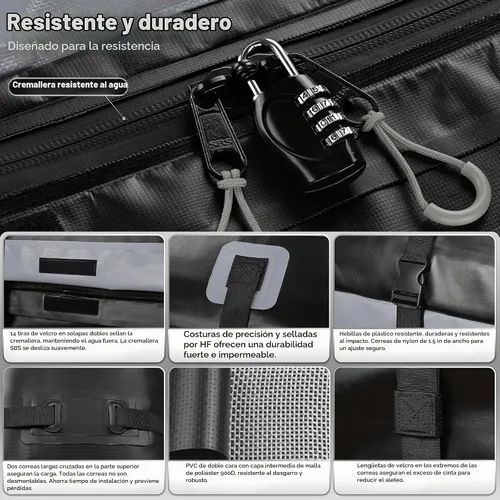 Vista 3 de MARCHWAY - Bolsa impermeable para techo de coche, bolsa de transporte para techo con carcasa suave y resistente a la intemperie para vehículos