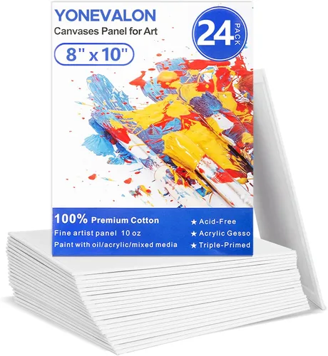 Vista 20 de Mini lienzo para pintar de 4 x 4 pulgadas, paquete de 56 lienzos pequeños a granel para pintar Blank Canvas Panels, Gesso Primed Acid-Free 100%