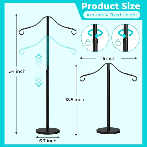 Vista 4 de Reusable Shirt Display Stand-Mannequin Torso Tshirt Display Stand for Retail/Vendors,18-33" Adjustable Dress Form Mannequin Stand Clothes Black