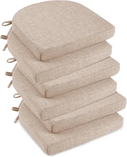 Vista 18 de downluxe Cojines para sillas de interior para sillas de comedor, almohadillas de espuma texturizada suaves y cómodas para sillas de cocina con lazos