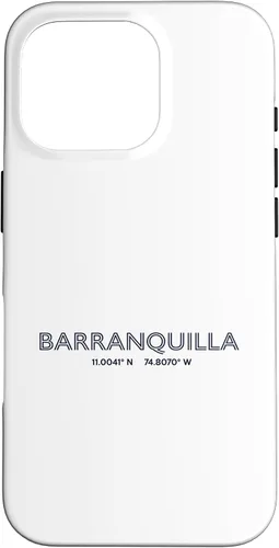 Vista 20 de Colombia City Coordinates - Barranquilla Case for iPhone 16