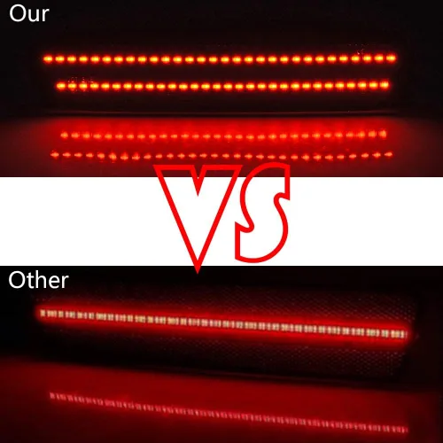 Vista 3 de Astra Depot 2 luces LED ahumadas de 120 luces LED LED de marcador lateral rojo para parachoques trasero compatible con Ford Mustang Base