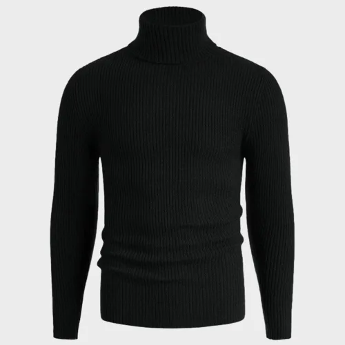 Vista 2 de GAGELE Suéter de punto casual acanalado ajustado para hombre