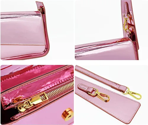 Vista 5 de Bolsos hobo para mujer, Y2k, plateado, bolso de mano, bolso de mano, bolso de mano, bolso de fiesta, bolso de mano, bolsos cruzados 2023