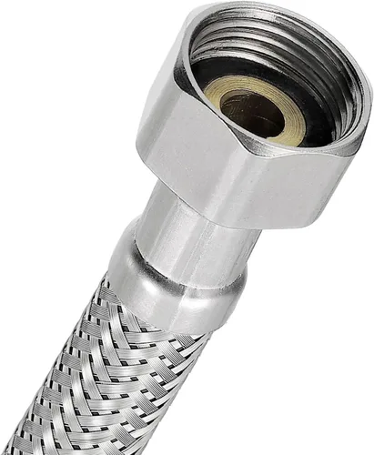 Vista 6 de uxcell Conector de línea de suministro de grifo de 32 pulgadas, rosca de compresión hembra G 3/8 x G 1/2 rosca recta hembra manguera de suministro