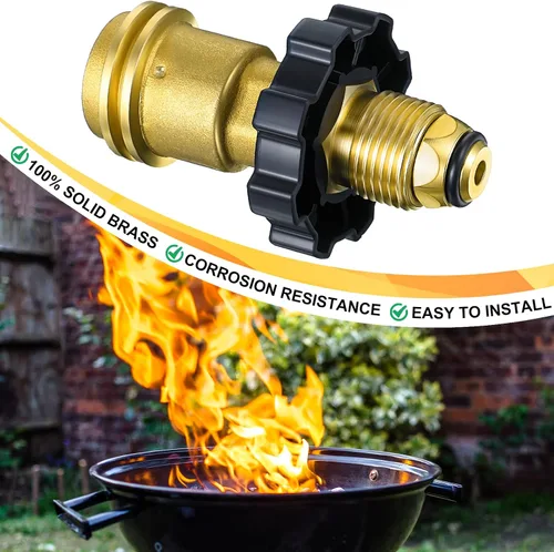 Vista 7 de Paquete de 2 adaptadores de tanque de propano de ajuste universal que convierte POL a QCC1/tipo 1 con llave, adaptador de manguera de propano