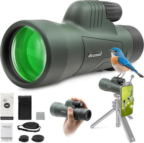 Vista 9 de Astromania Telescopio monocular 10x42 BAK4 monoculares de alta potencia para adultos Compact Portable Waterproof Monocular with Hand Strap